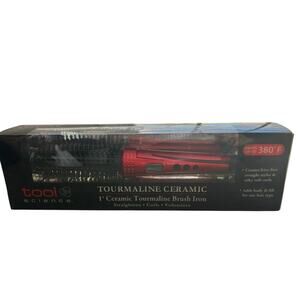 Toll science tournament ceramic 380°f ceramic tourmaline brush‎ iron 1" new
